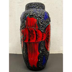 Large Vintage Fat Lava West Germany Vase, 1970s