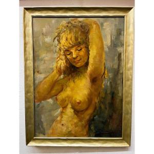 Oil On Hardboard. Signed Simone De Castel Lobert