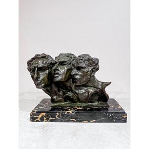 Bronze “tres Rostros” By Sergei Zelikson