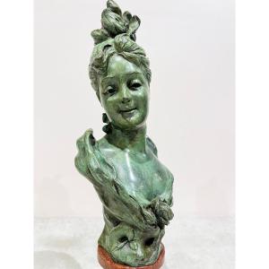 Elegant Bronze By Victor Leopold Bruyneel, Belle époque.