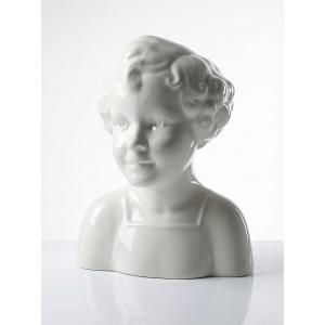 Rare Large Art Deco Faience Bust From Sarreguemines, Early Period