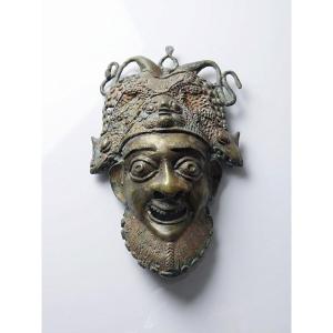 Vintage African Lost-wax Bronze Mask From Bamoun, Cameroon, 20th Century 