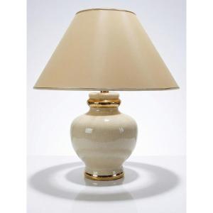 Vintage Panama "dynasty" Crackle-glazed Earthenware Lamp, Le Dauphin, 1980s-90s