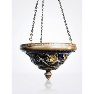 Antique Early 19th-20th Century Art Nouveau Mabotine Hanging Planter