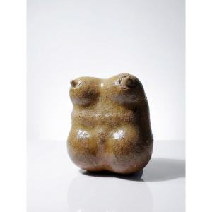 Small Sculptural Venus In Sandstone, Bust Of A Woman, Signed, 1990s