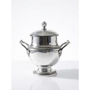 Antique Silver-plated Metal Sugar Bowl, 19th-20th Century (1880-1930)