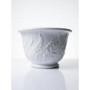 Antique Limoges Porcelain Cachepot With Relief Foliage Decoration, 1920s-1935