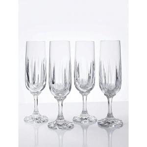 4 Villeroy & Boch Cut Crystal Champagne Flutes From The 70s And 90s