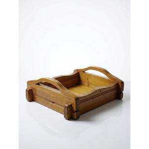 Solid Wood Tray With Handles, Crafts, Rustic Style, 60s-70s