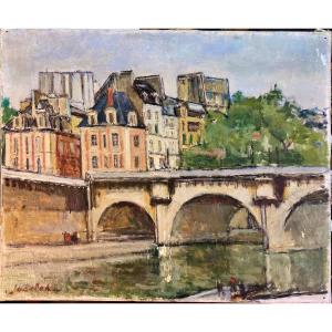Painting By Charles Emmanuel Jodelet (1883-1973) View Of Paris