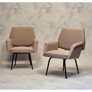 Pair Of French Armchairs - Modernist - Ca 1950