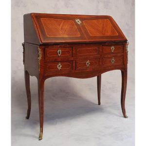 Louis XV, Louis XVI Transition Period Secretary - Rosewood & Palisander - 18th Century