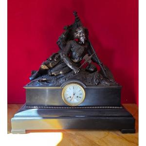 Imposing Bronze Clock, 20th Century