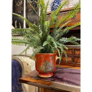 Cachepot in porcellana nel gusto di Richard Ginori