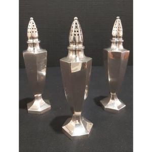Three Silver Salt Cellars By Kichigoro Uyeda