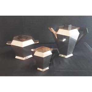 Three Pieces Of Silver Metal Tea Or Coffee Service 