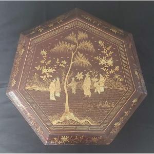 Chinese Spice Box Lacquered Wood 19th Century