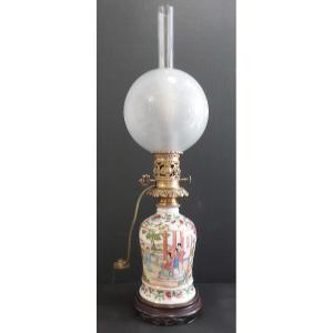 Bayeux Porcelain Lamp With Cantonese-inspired Decor, Mid-19th Century