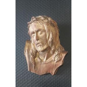 Head Of Christ In Gilded Plaster