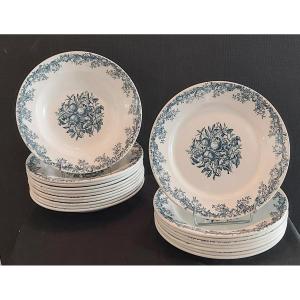 Part Of Iron Earth Service From The Clairefontaine Earthenware Factory 