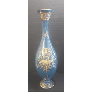 Large Porcelain Vase From Tours Made By Jaget-pinon. 