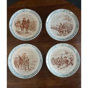 Historiated Iron Earthenware Plates From The Creil And Montereau Earthenware Factory 