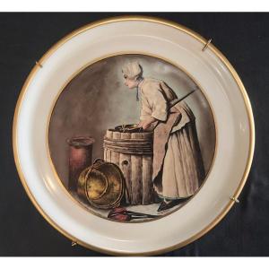 Large Decorative Limoges Porcelain Plate Dated 1953.