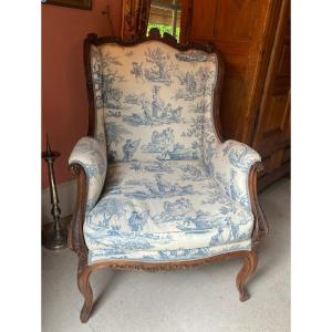 Louis XV Style Shepherdess In 19th Century Toile De Jouy 