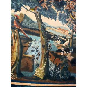 20th Century Aubusson Painted Canvas 
