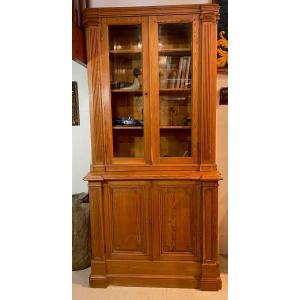 Pair Of 19th Century Louis XVI Style Wood Paneled Bookcases