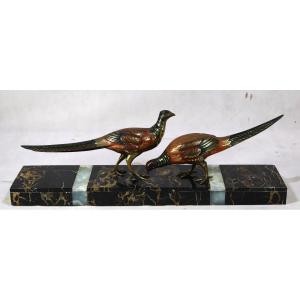 Marc (xxth), Polychrome Bronze Sculpture 