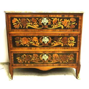 Regency Period Commode In Marquetry, 18th Century