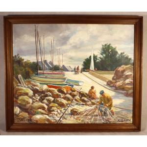 Albert Genta (1901-1989), Hst "return From Fishing St Colomban", XX"