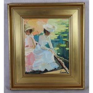 Veronika Korsakova (1954), Russian School Painting Hst "duchesses Tatiana & Anastasia" 20th Century