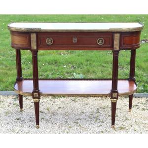  Maison Mailfert, Louis XVI Style Console In Mahogany, 20th Century