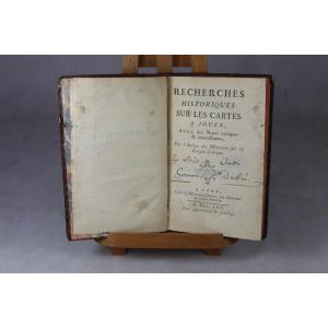 Jean Bastiste Bullet (1699-1775) Work “historical Research On Playing Cards” 1757