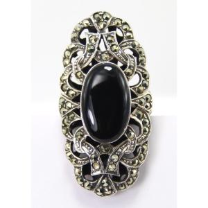 Silver, Onyx And Marcasites Ring, 1970
