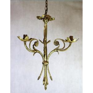 Gilt Bronze Chandelier, Art Nouveau Period, Late 19th Century
