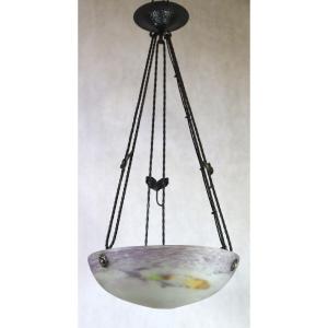 Art Deco Pendant Lamp, Signed, 20th