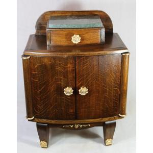 Art Deco Style Bedside Table In Oak, 1950s
