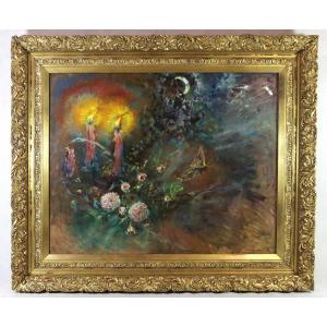Rondolotto Yana, Born (1928), Large Hst "butterfly Of Light", 20th Century