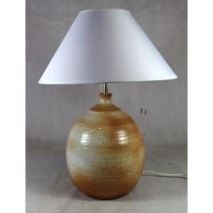 Rémi Trotereau (1956), Turned Stoneware Lamp, Signed, Circa 1970