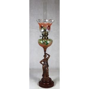 Art Nouveau Style Oil Lamp, 20th Century