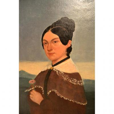 Grand Hst Portrait Of Woman, Signed Dumeis 1886