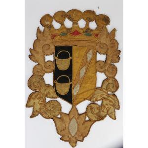 Spanish Coat Of Arms Under A Count's Crown, 18th Century