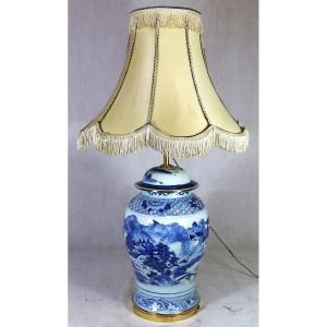 China For Vietnam, 19th Century, Covered Porcelain Potiche Mounted As A Lamp.
