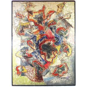 Guylbo (guillaume Leibovits Dit) (1897 -?) Large Hst "les Floralies", Signed, 20th Century