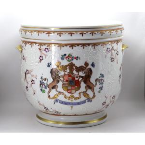 Edmé Samson In Paris (1810-1891), Porcelain Flowerpot, Late 19th Century