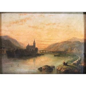 William Clarkson Stanfield (1793-1867), Hsc "bingen And The Ruins Of St Hildegande", Signed.