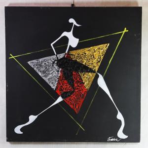 Large Painting "cocotte Samba Paris", Signed And Dated, 20th Century